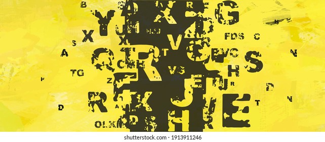 Creative and modern background with letters.
