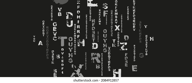 Creative and modern background with letters.	