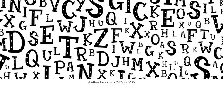 Creative and modern background with letters.	
