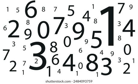  creative and modern background with numbers on white background