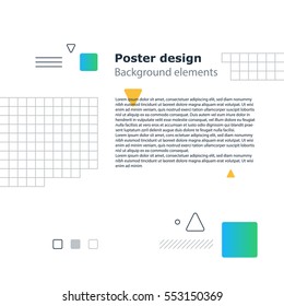 Creative modern background, unusual minimalistic and attractive poster design, vector geometric template, abstract pattern with gradient shapes