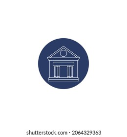 Icono de banco moderno creativo en vector circular