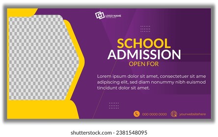 Creative modern banners school admissions design Vector