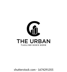 Creative modern beautiful urban real estate logo design template.