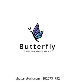 Creative modern beauty Butterfly logo template Vector illustration