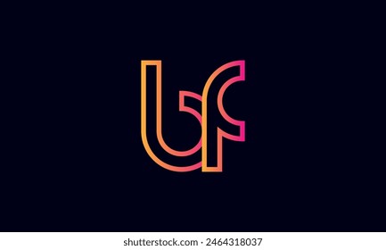 Creative And Modern BF Logo. Initial Letter BF Logo Design on Black Background.
