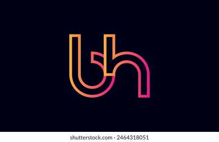 Kreatives und modernes BH-Logo. Initial Letter BH Logo Design auf schwarzem Hintergrund.