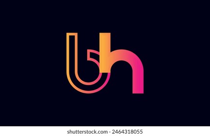 Creative And Modern BH Logo. Initial Letter BH Logo Design on Black Background.
