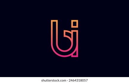 Logo De BI Creativo Y Moderno. Letra inicial BI Logo Design sobre fondo negro.