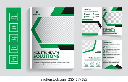 Creative modern bifold brochure template design. medical business bifold brochure design, medical education business brochure design, Medical business annual report, Medical business profile design.