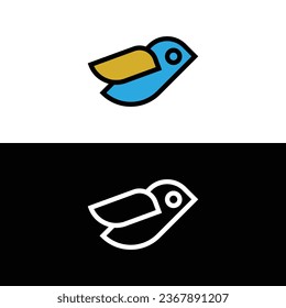 Creative Modern Birds Logo. Black and White Logo. Usable for Business Logos. Flat Vector Logo Design Template Element svg