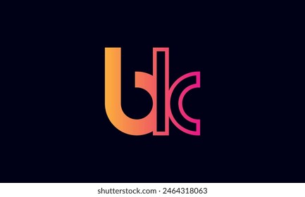 Creative And Modern BK Logo. Initial Letter BK Logo Design on Black Background.