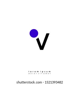 creative modern black and blue uppercase V logotype simple design concept isolated on white background 