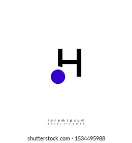 creative modern black and blue uppercase H logotype simple design concept isolated on white background 