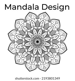Creative Modern Black and White Mandala Design Template vector 