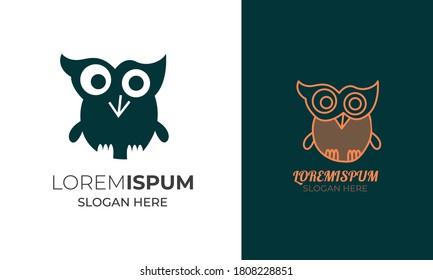 creative and modern black and white owl logo design .owl vector design .silhouette logo template vector illustration vintage minimal retro icon mono line