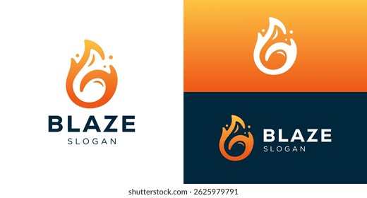 Creative modern blaze logo template. Vector illustration of a fire logo design forming an abstract letter B.