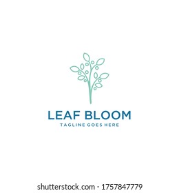 Creative modern bloom tree vector logo design template 