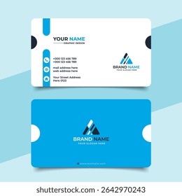Creative modern blue business card design  name card corporate visiting card and simple clean template vector design