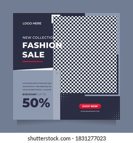 Creative and modern blue design social media post and web banner template for digital marketing