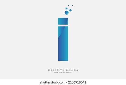 Letra creativa y moderna con un alfabeto de gradiente azul con burbujas, plantilla de diseño del logo de la letra inicial para cualquier empresa. Escribo la plantilla vectorial de diseño de logotipo con creativo corte de papel y fuente serif.