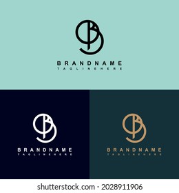creative modern bo, ob letter logo vector design with three colors