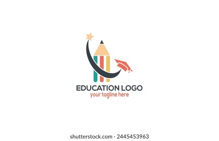 Creative modern Book open like human with cap, success education logo.