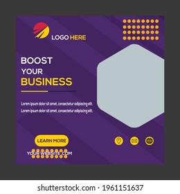 Creative modern boost your business social media post design vector