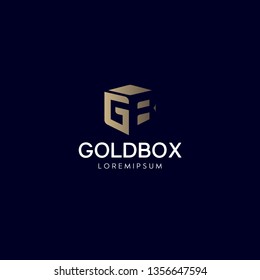 Creativo moderno Box GB geométrico elegante trendy exclusiva gradación artística color oro Cuadro basado en el logotipo del icono Cuadro inicial.