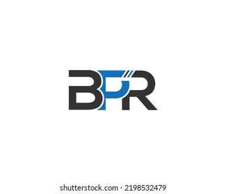 Ilustración de símbolo vector de diseño de logotipo BPR moderna creativa.