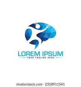 Diseño del logotipo del cerebro creativo y moderno