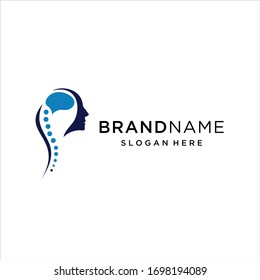 Creative Modern Brain And Spine Logo Design Template 