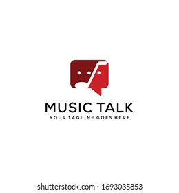 Charla creativa moderna de burbujas con el diseño del logo de la señal de música.