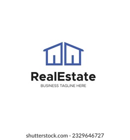 Kreatives, modernes Design für das Immobilienlogo. Ein Logo kann für das Symbol, die Marke, die Identität, die Inspiration, das Gebäude oder die Konstruktion eines Unternehmens verwendet werden.