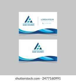 Creative modern building real estate logo design with business card vector template