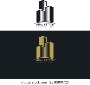 Creative modern building real estate logo design Templates