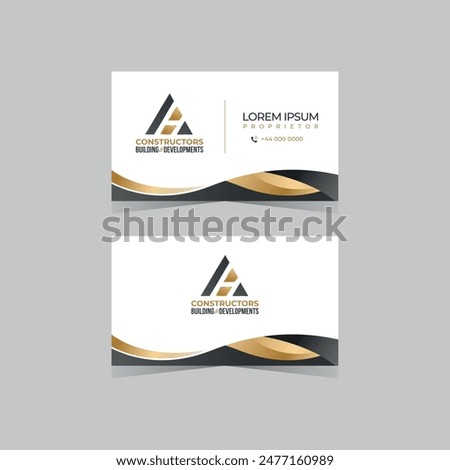 Creative modern building real estate logo design with business card vector template