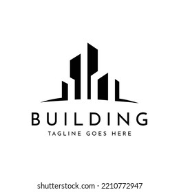 Diseño creativo de la estructura de edificios modernos diseño del logo inmobiliario, construcción de arquitectura, inspiración del logo