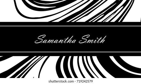 Creative modern business card with abstract marble texture. Vector design concept. For stylist, makeup artist, photographer. Stylish elegant black and white business card template. Vector.