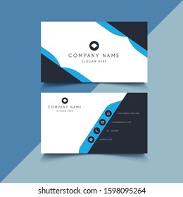 Creative Modern Business Card With Cool Blue Shapes  Vector