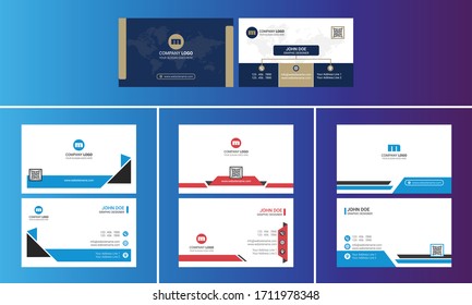 Creative Modern Business Card design Bundle with Qr code Placeholder 
