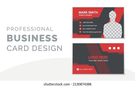 Creative Modern Business Card Design Template. Double Sided Stylish Business Card Layout.