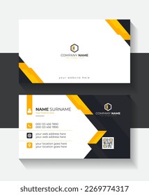 Creative and Modern business card design. Dark and Orange color modern business card template for business 