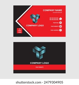 Creative modern business card design with red and black color