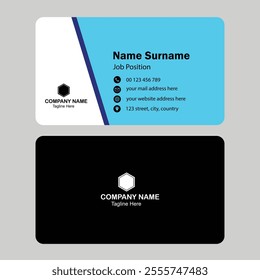 Creative and modern business card design template, Clean professional business card template