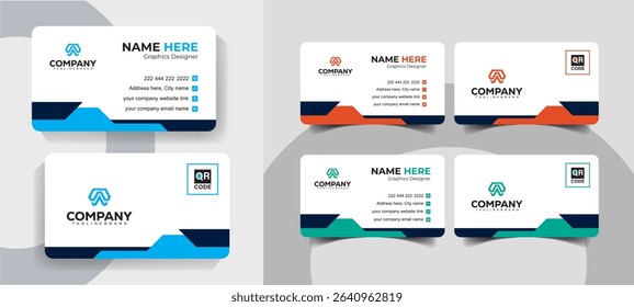 Creative Modern Business Card Design Template with Personal and Corporate Design 