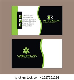 Creative modern business card graphics element with template