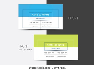 Creative and modern business card layout in blue and green option. Business graphic templates.