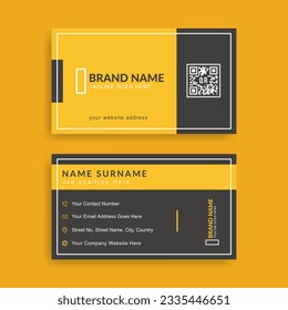 Plantilla de impresión de tarjetas de visita creativa y moderna con el logotipo de la empresa y el icono de las redes sociales. Diseño de papelería de oficina para marketing. Modelación realista de una tarjeta de visita de moda mínima al estilo infográfico.