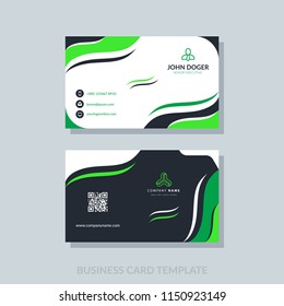 Creative modern business card template. Vertical design, vector abstract geometric background